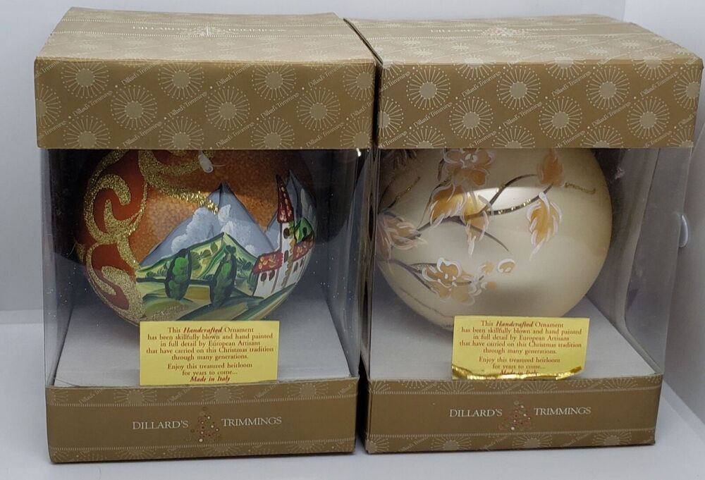 Handcrafted Ornament-Vintage- Dillard's Large Ornaments Made in Italy